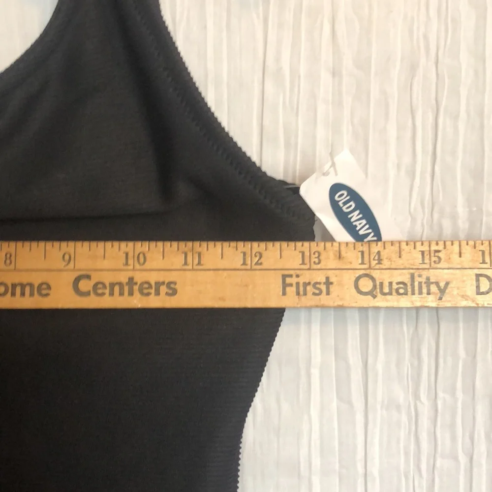 OLD NAVY size XS 1 piece black ribbed one shoulder with tie asymmetrical NWT